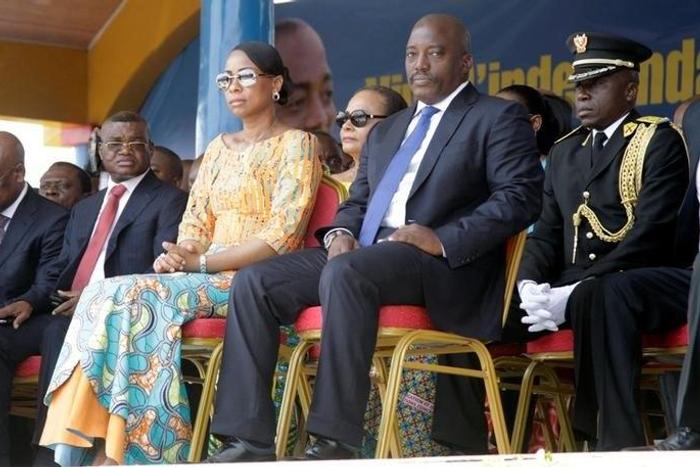 Democratic Republic of the Congo's President Joseph Kabila (2nd R) and First Lady Marie Olive Lembe attend the anniversary celebrations of Congo's independence from Belgium in Kindu, the capital of Maniema province in the Democratic Republic of Congo, ...