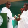 President Muhammadu Buhari with Minister of Information and Culture, Lai Muhammed