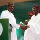 President Muhammadu Buhari with Minister of Information and Culture, Lai Muhammed