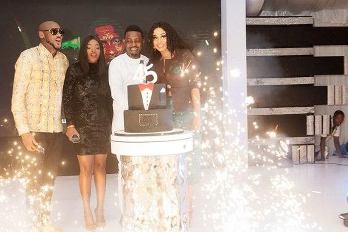 Celebrities turn up at comedian's 45th birthday bash