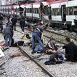 Injured victims in a train accident