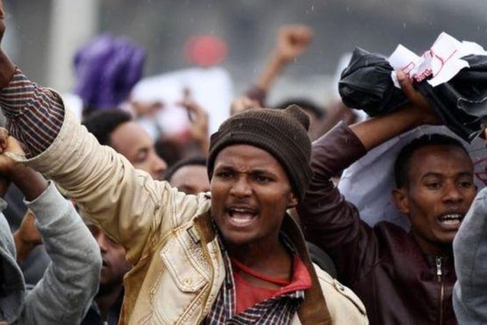 Oromo protesters took to the streets of the capital, Addis Ababa, on Saturday, August 6, 2016