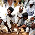 President Muhammadu Buhari slaughters ram in commemoration of Eid-el-Kabir in Daura, Katsina State on September 24, 2015