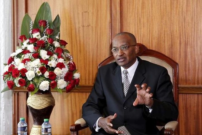 Kenya Central Bank Governor Patrick Njoroge speaks during an interview with Reuters in his office in the capital Nairobi, December 8, 2015. REUTERS/Thomas Mukoya/File Photo