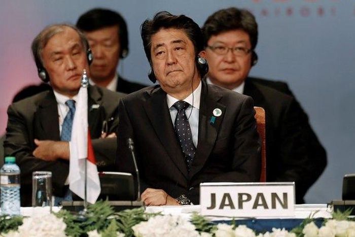 Japan's Prime Minister Shinzo Abe attends the Sixth Tokyo International Conference on African Development (TICAD VI) in Kenya's capital Nairobi, August 27, 2016. REUTERS/Thomas Mukoya
