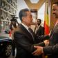 Ethiopian Foreign Minister Workneh Gebeyehu greets his Chinese counterpart Wang Yi as he arrived in Addis Ababa at the start of a four-nation Africa tour