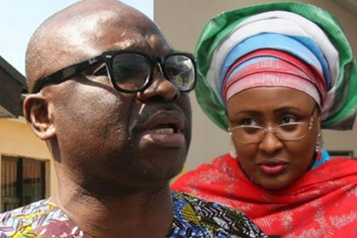 First Lady, Aisha Buhari and Ekiti State Governor, Ayo Fayose