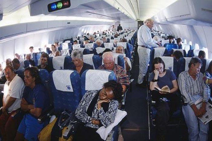 Passengers on a flight