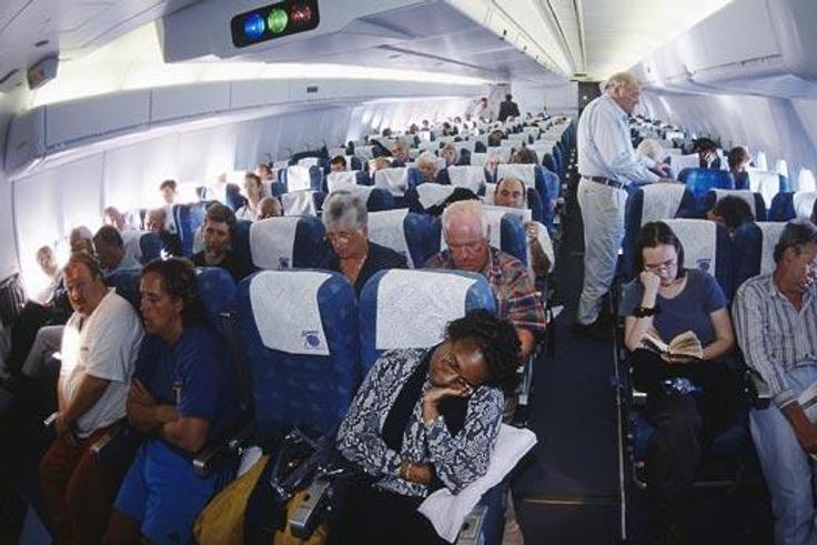 Passengers on a flight
