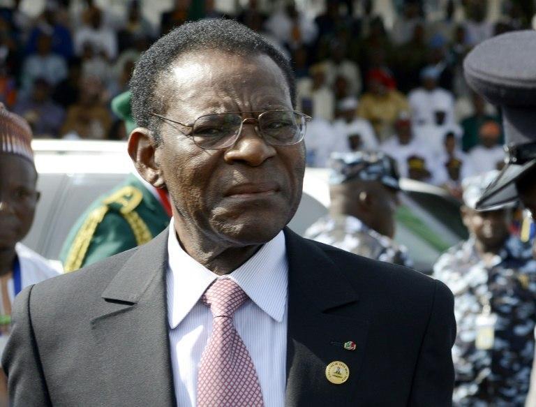 Equatorial Guinea President Teodoro Obiang Nguema Mbasogo arrives to attend the inauguration of Nigerian President Mohammadu Buhari at the Eagles Square in Abuja