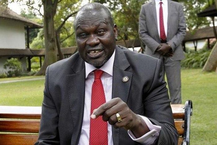 South Sudan's rebel leader Riek Machar speaks during an interview with Reuters in Kenya's capital Nairobi July 8, 2015.