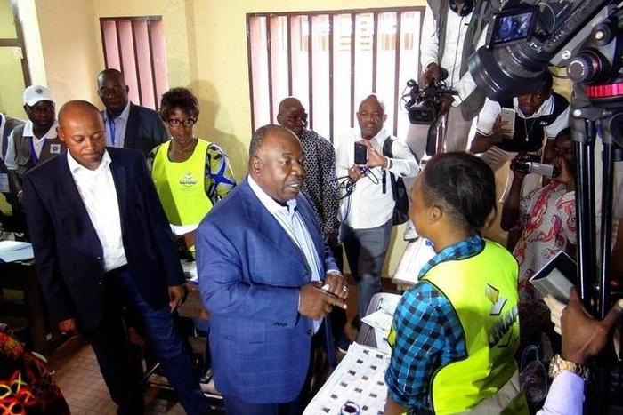 Gabon's President Ali Bongo Ondimba votes during the presidential election in Libreville, Gabon, August 27, 2016.