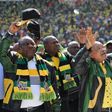 African National Congress (ANC) president,Jacob Zuma (2nd R) waves to his supporters as he arrives for the parties traditional Siyanqoba rally ahead of the August 3 local municipal elections in Johannesburg, South Africa July 31, 2016.