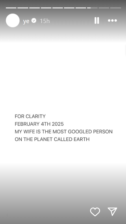 My wife is the most googled person on earth - Kanye West on Grammy backlash
