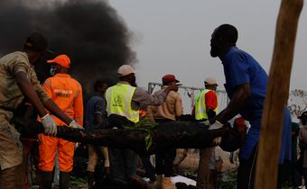 A rescue operation takes place after a fire outbreak on January 18, 2025. [Getty Images]
