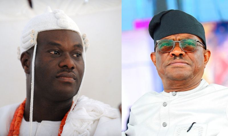 L-R: The Ooni of Ife, Oba Adeyeye Enitan Ogunwusi and FCT Minister, Nyesom Wike. [Pius Utomi Ekpei/Getty Images and Nyesom Wike/Facebook]