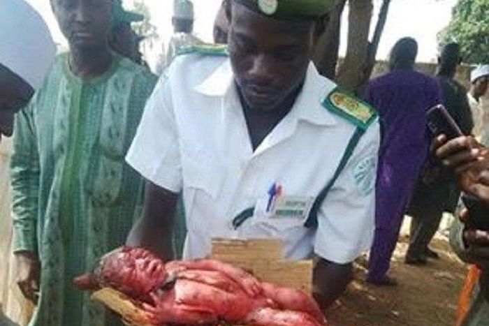 The abandoned baby with a security operative