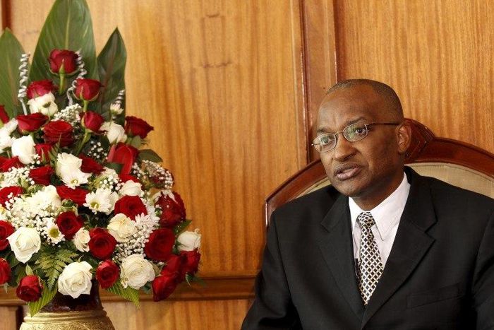 Kenya Central Bank Governor Patrick Njoroge speaks during an interview with Reuters in his office in the capital Nairobi, December 8, 2015. REUTERS/Thomas Mukoya