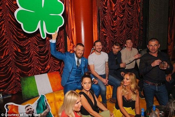 Conor McGregor partying after losing to Nate Diaz