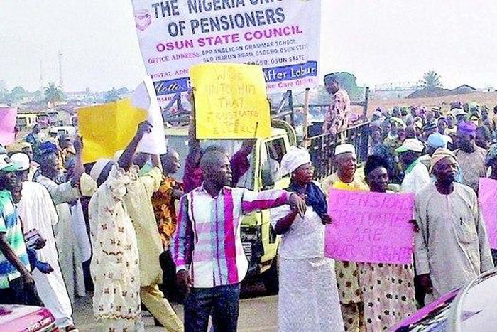 Civil servants, pensioners protest unpaid salaries in Osun State.