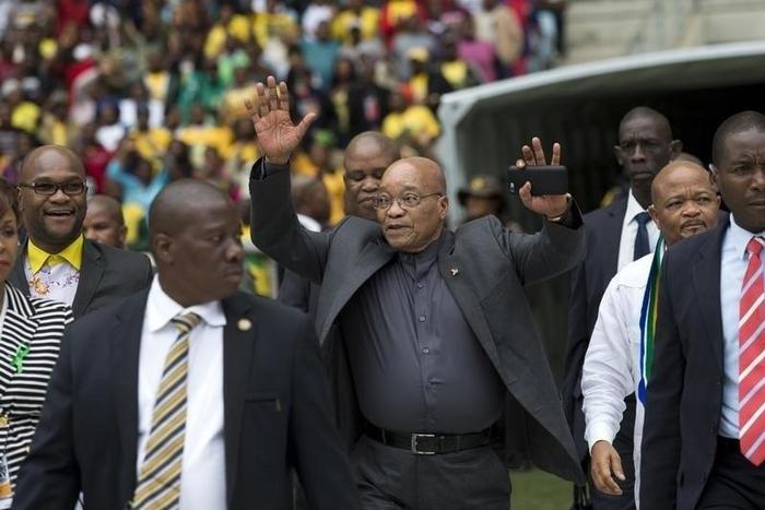 South African President Jacob Zuma arrives at a Human Rights Day rally in Durban, South Africa, March 21, 2016.