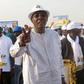 Chadian President Idriss Deby gestures during a campaign rally in Ndjamena, Chad, April 8, 2016.  REUTERS/Moumine Ngarmbassa