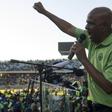 The Association of Mineworkers and Construction Union (AMCU) President Joseph Mathunjwa speaks to striking mine workers at the Royal Bafokeng Stadium in Rustenburg, June 23, 2014.