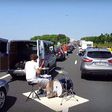 drummer turned an annoying traffic gridlock into an amazing jam session