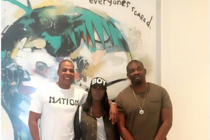 Jay-Z, Tiwa Savage and Don Jazzy.