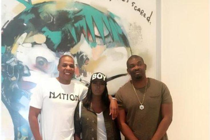 Jay-Z, Tiwa Savage and Don Jazzy.