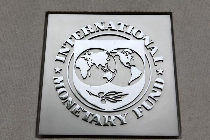 The International Monetary Fund (IMF) logo is seen at the IMF headquarters building during the 2013 Spring Meeting of the International Monetary Fund and World Bank in Washington, April 18, 2013.