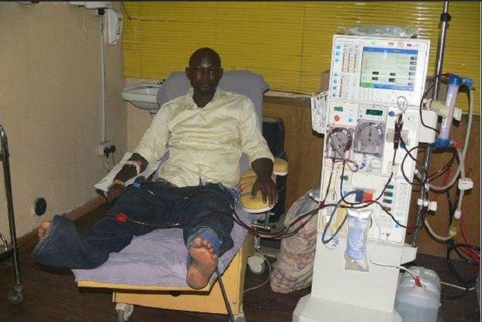 Gbolahan Rufai on his hospital bed
