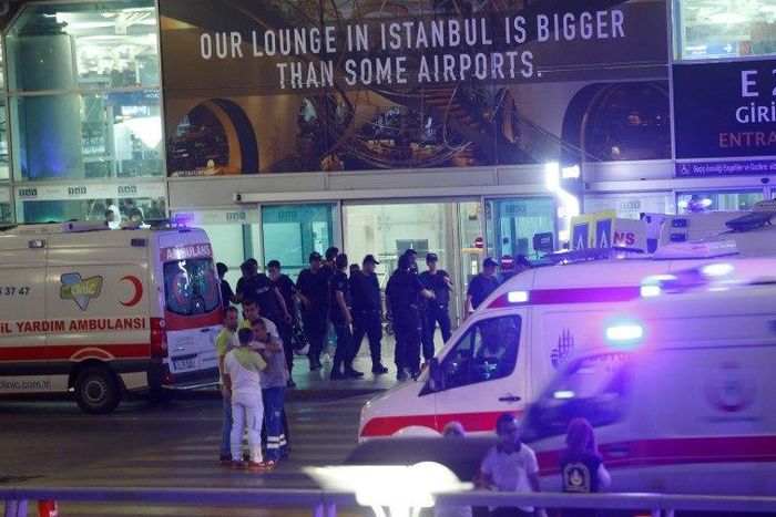 Ambulance cars arrive at Turkey's largest airport, Istanbul Ataturk, Turkey, following a blast June 28, 2016.     REUTERS/Osman Orsal