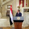 Egyptian President Abdel Fattah al-Sisi (R) and his French counterpart Francois Hollande attend a news conference following their meeting at al-Quba Presidential Palace, in Cairo, Egypt April 17, 2016 in this handout picture courtesy of the Egyptian Pr...
