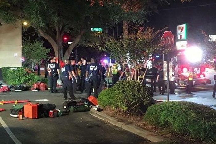 The scene of the shooting at the Pulse nightclub in Orlando.