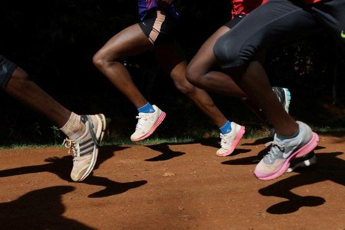 Athletes exercise in the early morning in Iten, near the town of Eldoret, western Kenya, March 21, 2016.