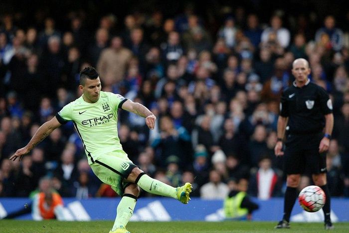Sergio Aguero scores a hattrick against Chelsea on Saturday, April 16