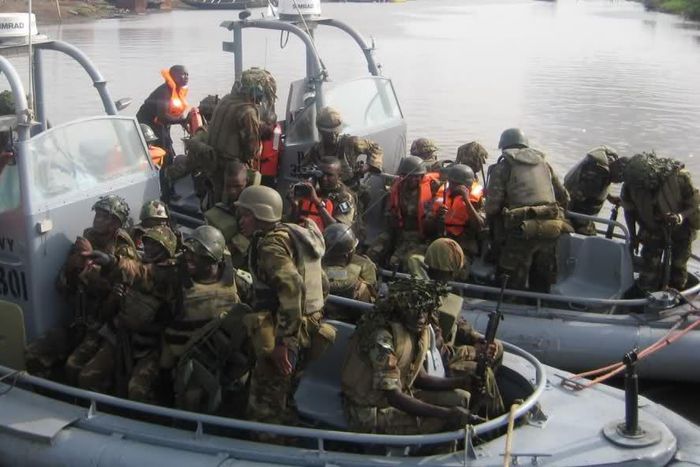 The joint military force deployed to protect oil infrastructure in the Niger Delta.