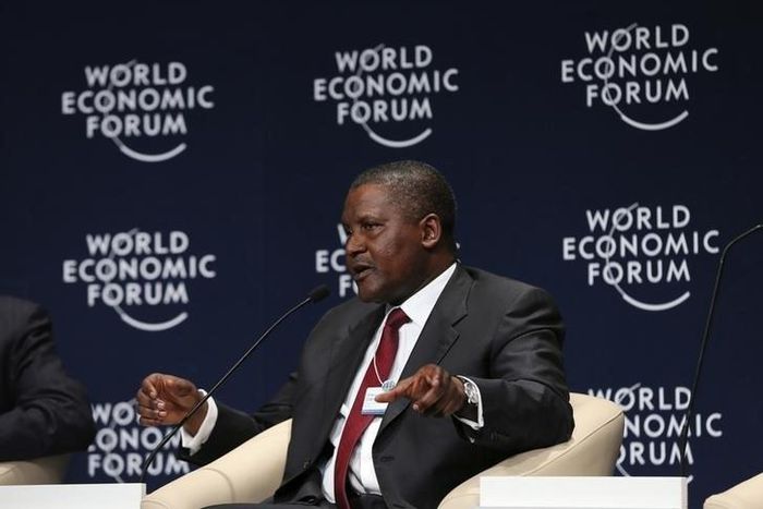 Nigerian billionaire Aliko Dangote speaks during the first plenary session of the World Economic Forum (WEF) in Abuja May 8, 2014.
