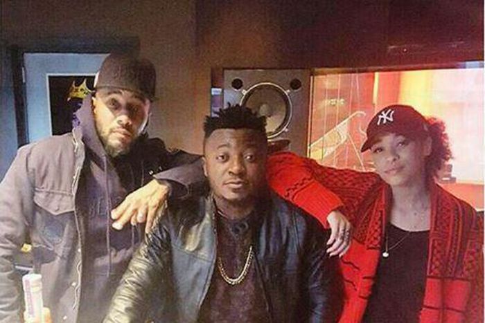 Swizz Beatz and Mc Galaxy at a studio in New York.