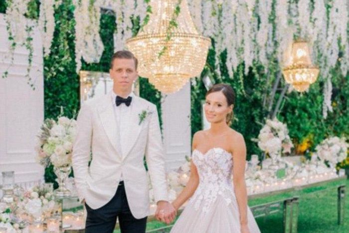 Wojciech Szczesny and Marina Luczenko