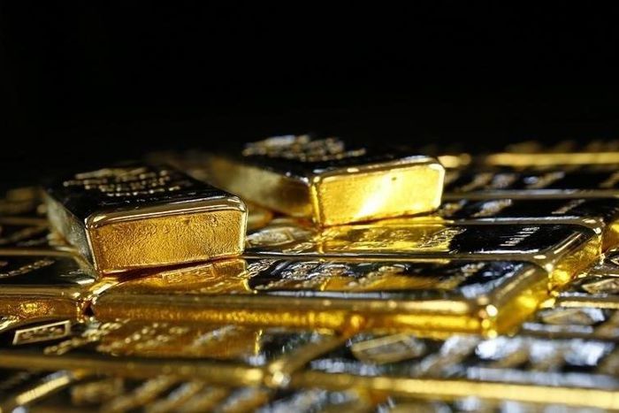 Gold bars are seen at the Austrian Gold and Silver Separating Plant 'Oegussa' in Vienna, Austria, March 18, 2016.