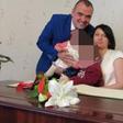 Krzysztof Michalowski and his bride, Mariola Orzechowska, with their kids