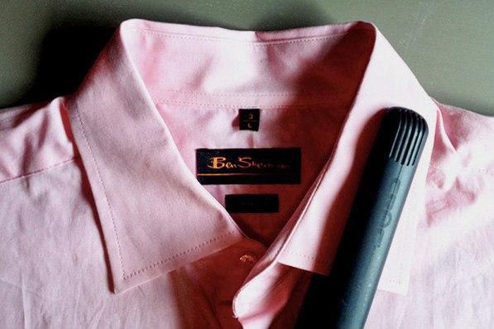 To iron creased collar evenly/smoothly use your hair straightener!