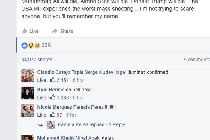 Facebook user predicted the death of Muhammad Ali, Prince, Kimbo Slice months before the happened