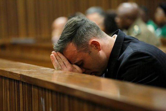 Former Paralympian Oscar Pistorius appears for sentencing for the murder of Reeva Steenkamp at the Pretoria High Court, South Africa June 14, 2016.