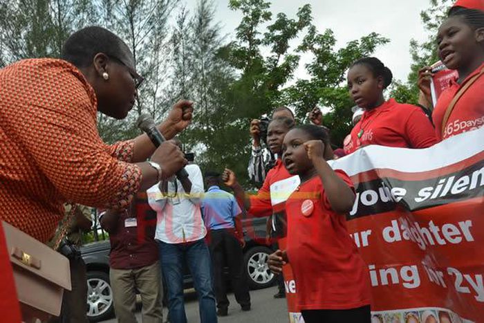 Bring Back Our Girls group marches to Presidential Villa on April 14, 2016