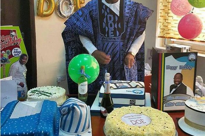 Desmond Elliot thrown surprise birthday party at the office