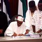 President Muhammadu Buhari signs 2016 budget on May 6, 2016