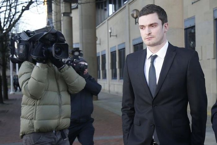 Adam Johnson during a court visit